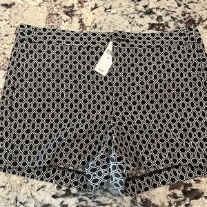 Banana Republic Black and White Patterned High Waist Shorts